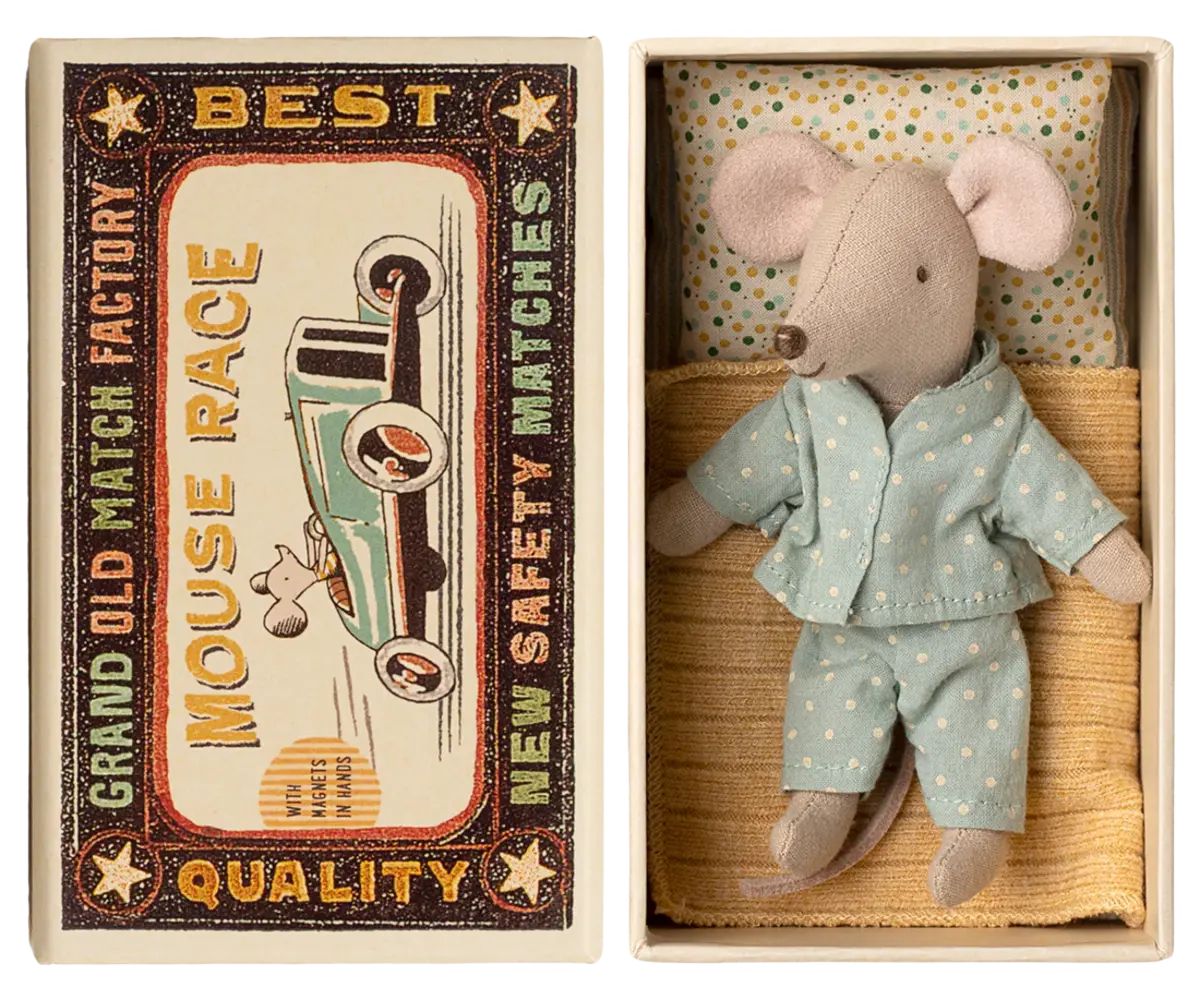 Maileg Little Brother Mouse in Matchbox