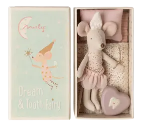 Maileg Muizen Tooth Fairy Little Sister in Matchbox