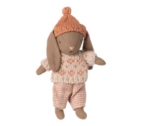 Maileg Micro Winter Bunny Brown Rose