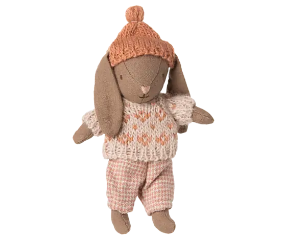 Maileg Micro Winter Bunny Brown Rose