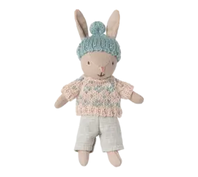 Maileg Micro Winter Bunny Sand Mint