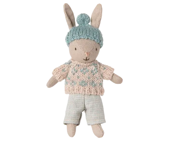 Maileg Micro Winter Bunny Sand Mint