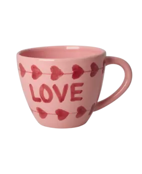 Rice Keramiek Koffiekop LOVE Roze Rice Keramiek Koffiekop LOVE Roze