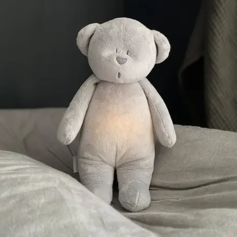 Moonie Knuffelbeer met Geluid en Nachtlamp Silver 2.0 Moonie Knuffelbeer met Geluid en Nachtlamp Silver 2.0