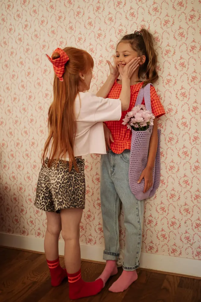 Petit Blush Short Jeans Leopard