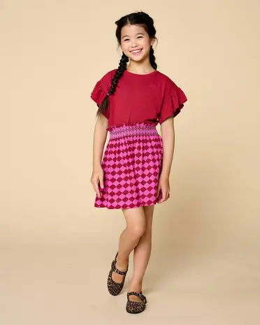 Petit Blush Rokje Mini Smock Berry Blush