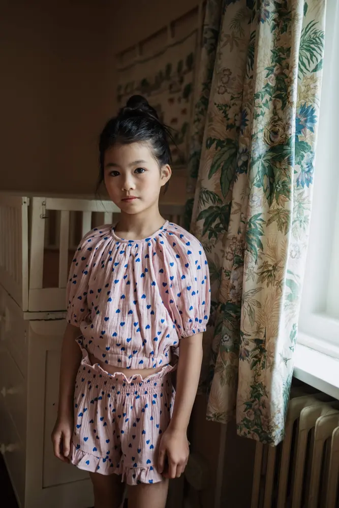 Petit Blush Short Smock Frill Candy Hearts