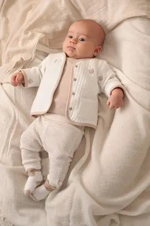 Feetje Babykleding Broek Rib Streep Honey Bear Zand