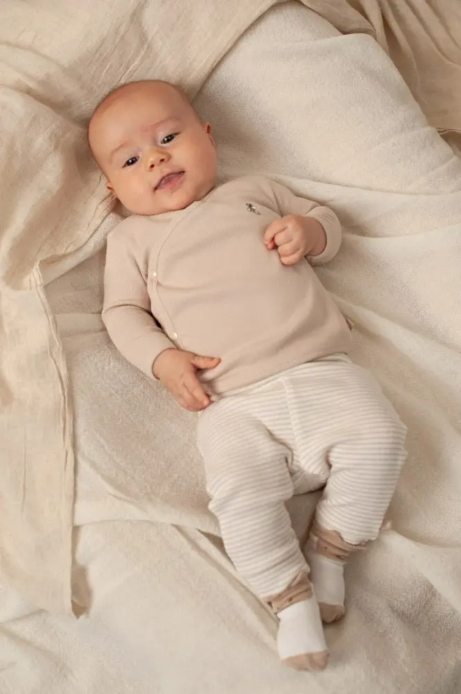 Feetje Babykleding Broek Rib Streep Honey Bear Zand