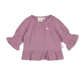 Feetje Babykleding Longsleeve Ruches Mousseline Flower Ranch Violet