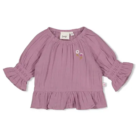 Feetje Babykleding Longsleeve Ruches Mousseline Flower Ranch Violet