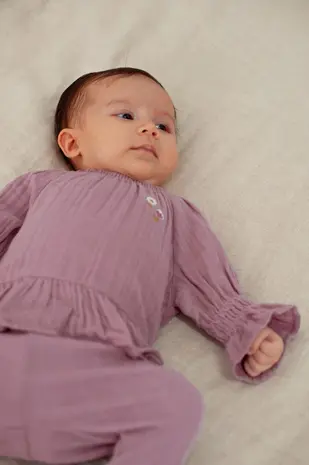 Feetje Babykleding Longsleeve Ruches Mousseline Flower Ranch Violet