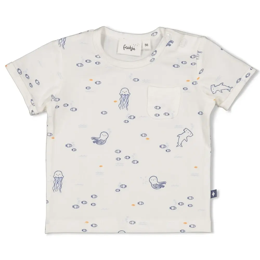 Feetje Babykleding Shirt Blue Ocean Offwhite