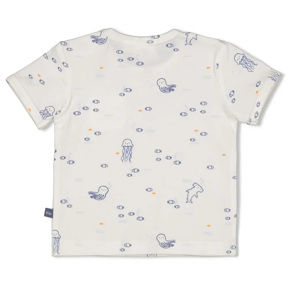 Feetje Babykleding Shirt Blue Ocean Offwhite