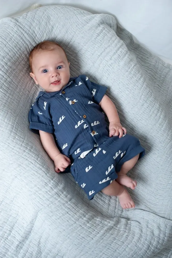 Feetje Babykleding Short Mousseline Summer Woven Indigo
