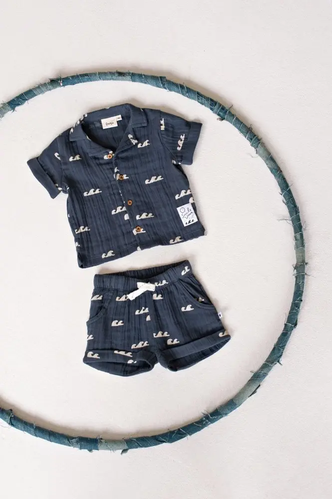 Feetje Babykleding Short Mousseline Summer Woven Indigo