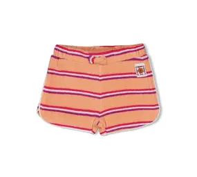 Feetje Babykleding Short Streep Badstof Love Peace Aloha Perzik