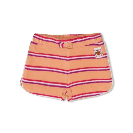 Feetje Babykleding Short Streep Badstof Love Peace Aloha Perzik