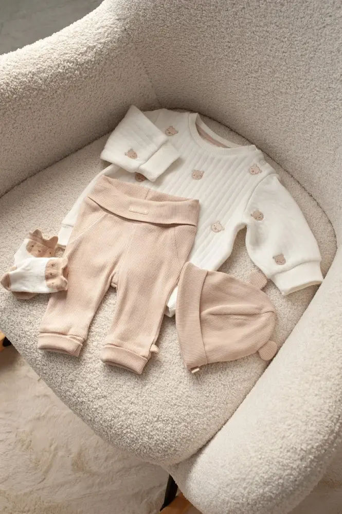 Feetje Babykleding Sokken Honey Bear Offwhite