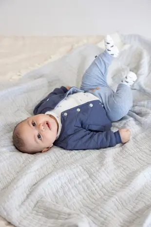 Feetje Babykleding Broek Rib Blue Ocean Blauw Melange