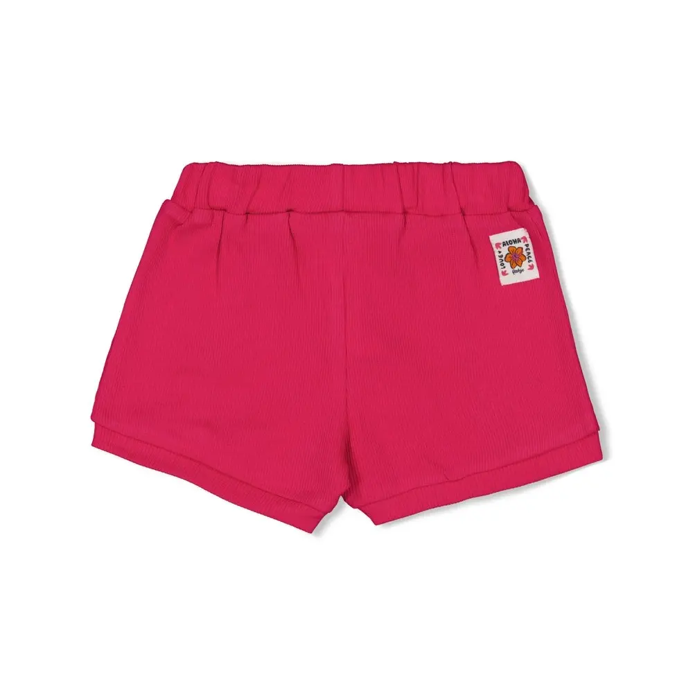 Feetje Babykleding Short Love Peace Aloha Fuchsia