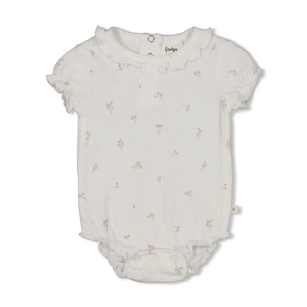 Feetje Babykleding Romper Crinkle Delicate Flower Offwhite