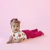 Feetje Babykleding Flare Broek Rib Love Peace Aloha Fuchsia
