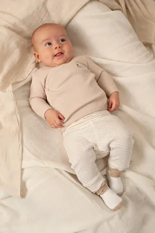 Feetje Babykleding Overslagshirt Rib Honey Bear Zand