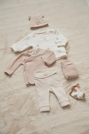 Feetje Babykleding Overslagshirt Rib Honey Bear Zand