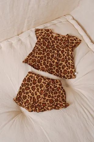 Feetje Babykleding Top & Short Mousseline Summer Woven Camel