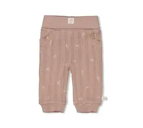 Feetje Babykleding Broek Pointelle Rib Delicate Flower Taupe