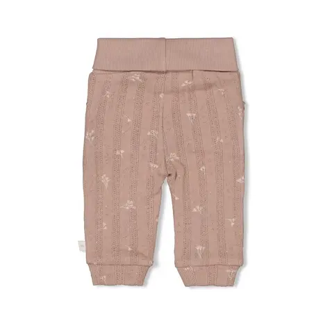 Feetje Babykleding Broek Pointelle Rib Delicate Flower Taupe