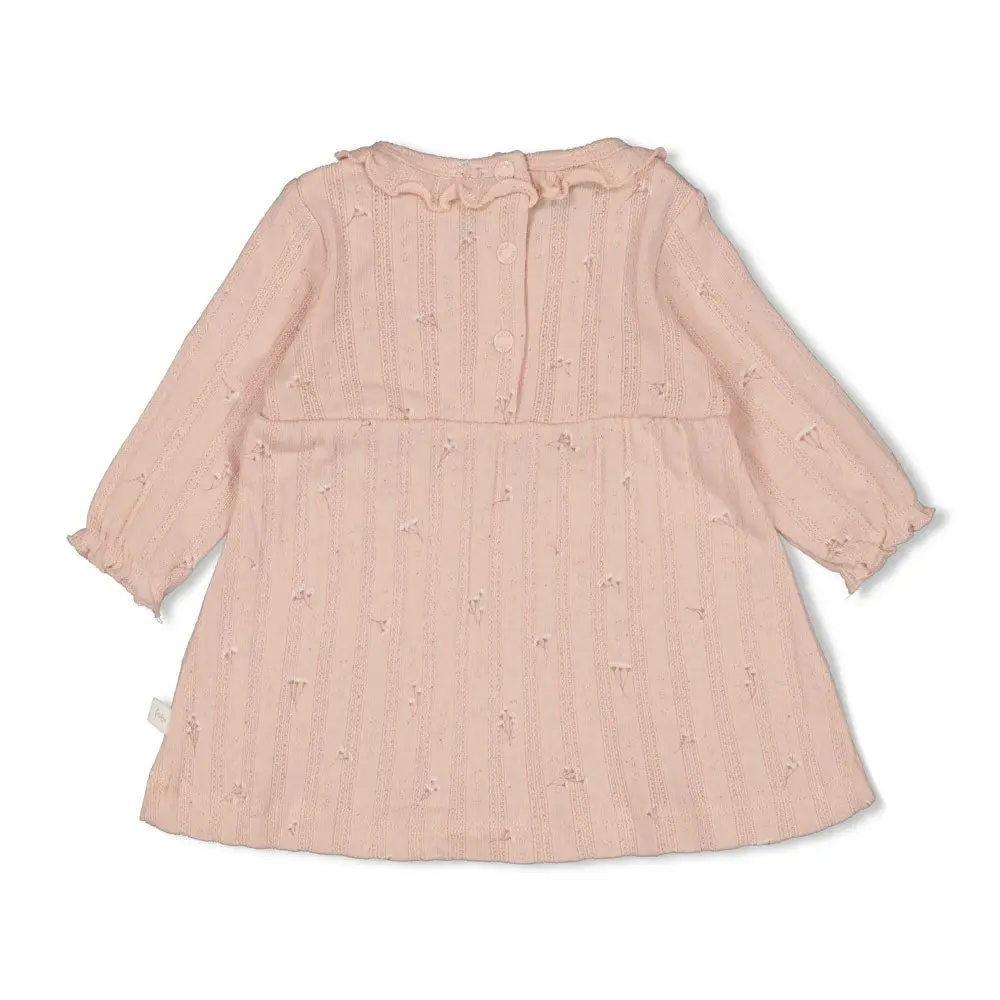 Feetje Babykleding Jurk Pointelle Rib Delicate Flower Lichtroze