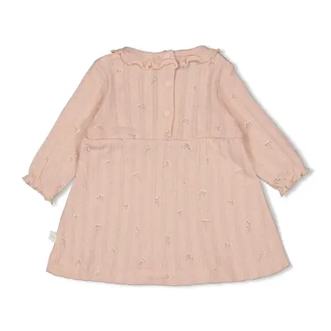 Feetje Babykleding Jurk Pointelle Rib Delicate Flower Lichtroze