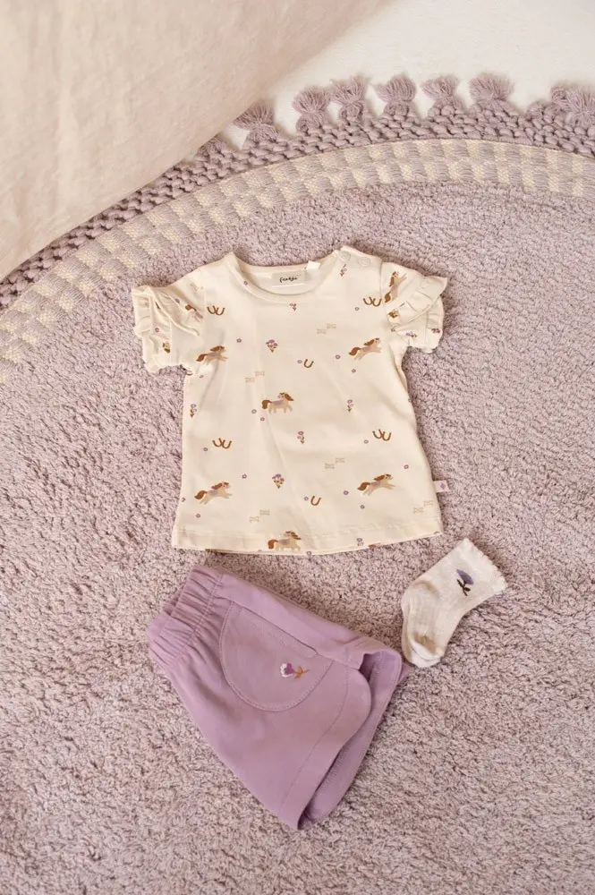 Feetje Babykleding Short Flower Ranch Violet
