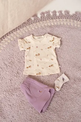 Feetje Babykleding Short Flower Ranch Violet