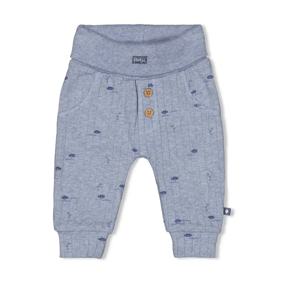 Feetje Babykleding Broek Rib Blue Ocean Blauw melange