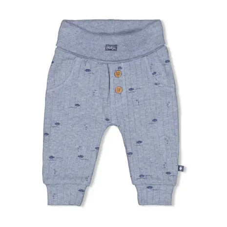 Feetje Babykleding Broek Rib Blue Ocean Blauw melange