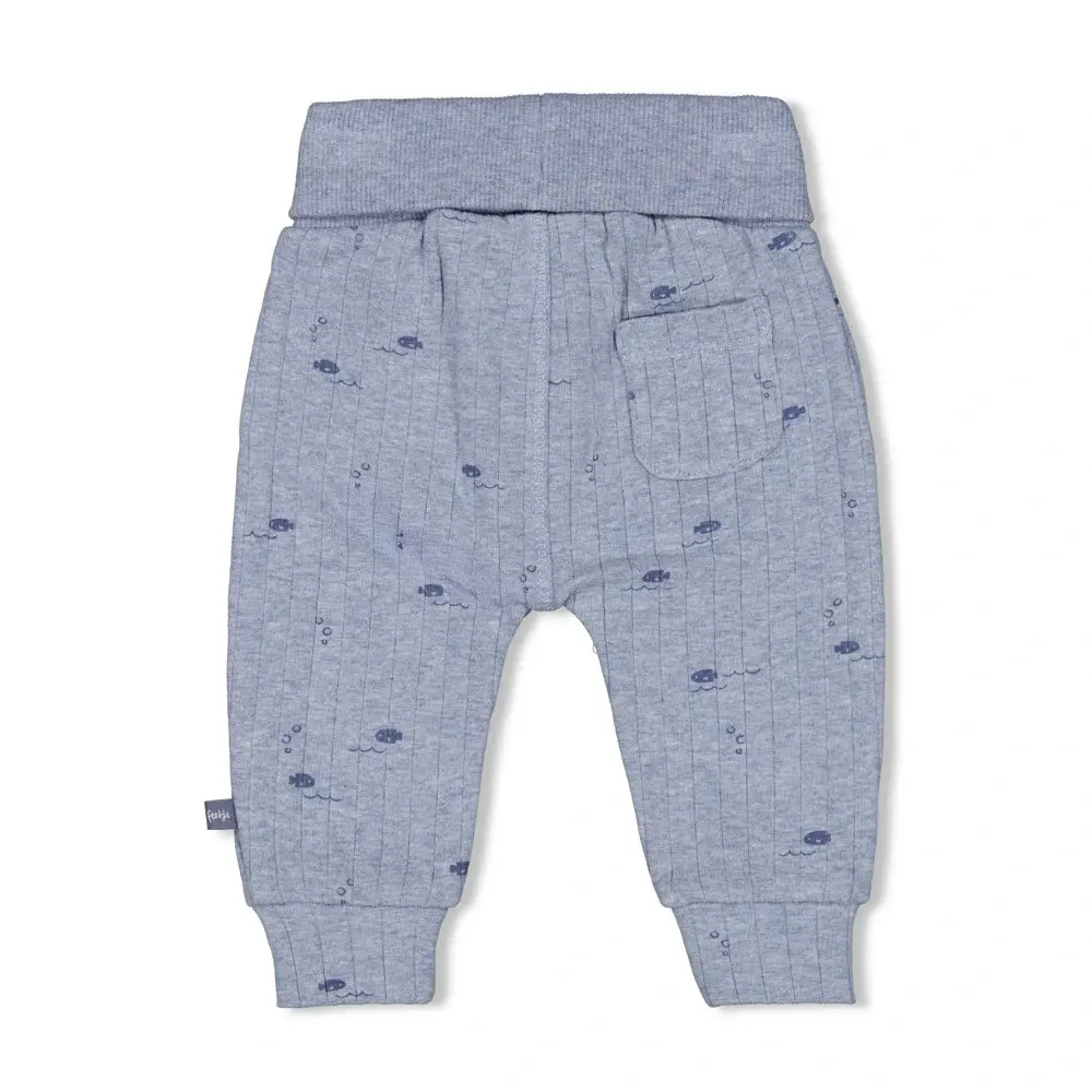 Feetje Babykleding Broek Rib Blue Ocean Blauw melange