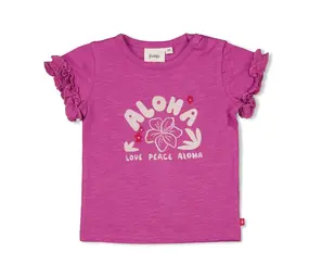 Feetje Babykleding Shirt Love Peace Aloha Paars