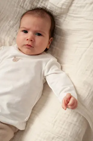 Feetje Babykleding Longsleeve Embroidery Beer The Knits Offwhite