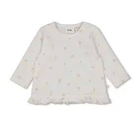 Feetje Babykleding Longsleeve Ruches Crinkle Delicate Flower Offwhite
