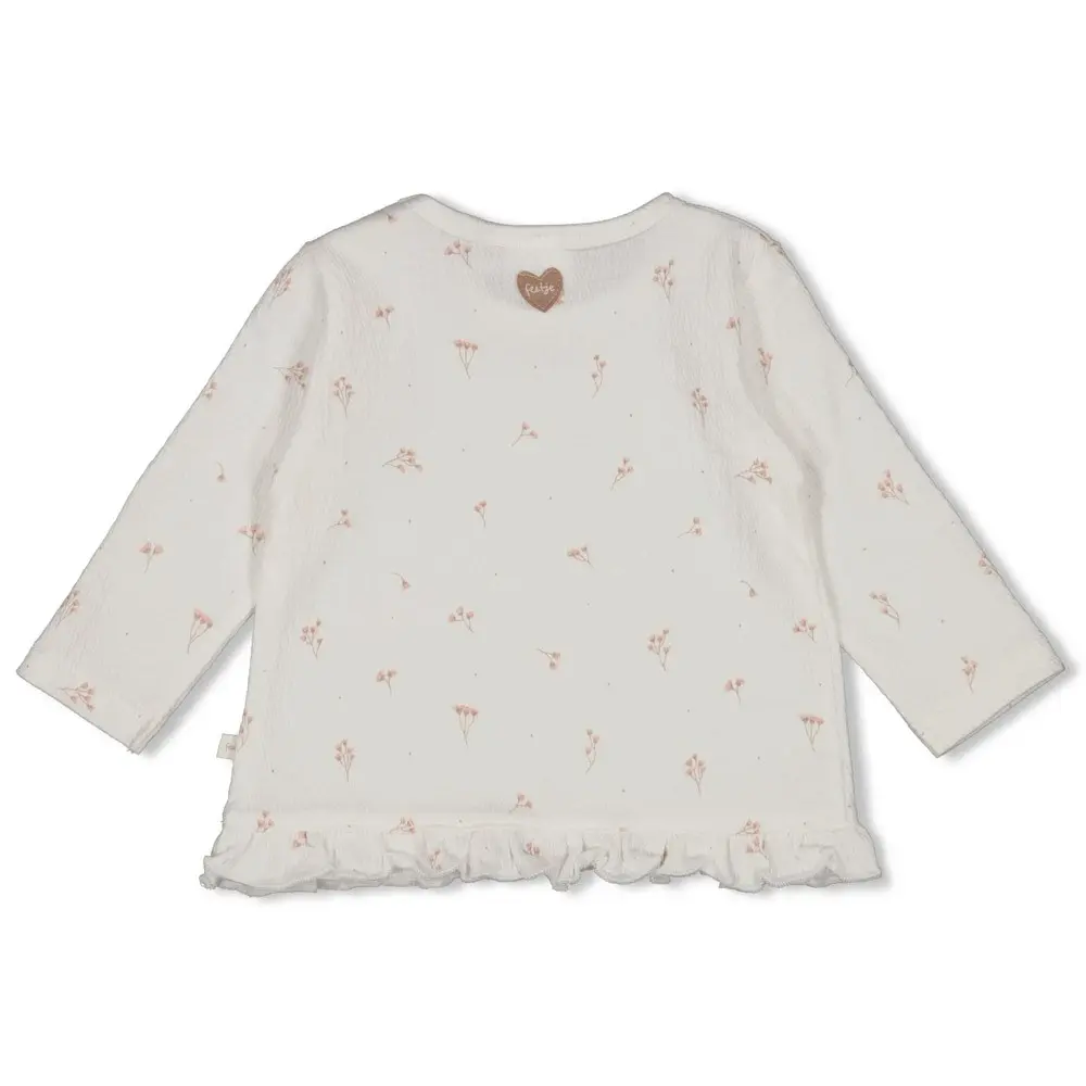 Feetje Babykleding Longsleeve Ruches Crinkle Delicate Flower Offwhite