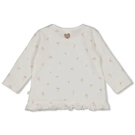 Feetje Babykleding Longsleeve Ruches Crinkle Delicate Flower Offwhite