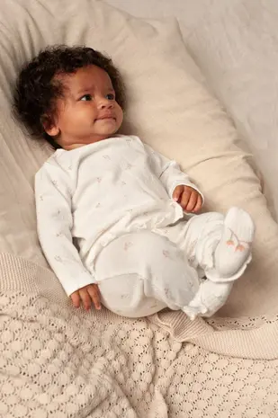 Feetje Babykleding Longsleeve Ruches Crinkle Delicate Flower Offwhite