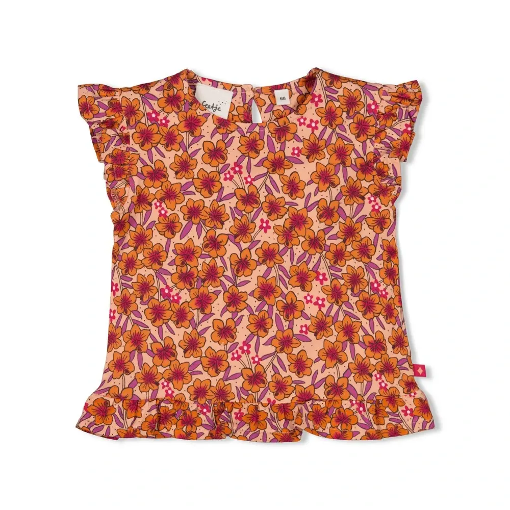 Feetje Babykleding Shirt Love Peace Aloha Perzik