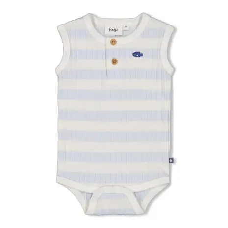 Feetje Babykleding Romper Rib Streep Blue Ocean Blauw