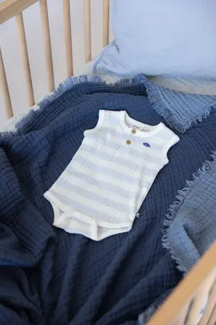 Feetje Babykleding Romper Rib Streep Blue Ocean Blauw