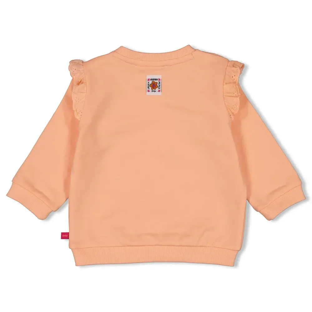 Feetje Babykleding Sweater Relaxed Fit Love Peace Aloha Perzik