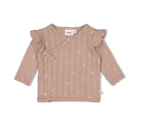 Feetje Babykleding Overslagshirt Pointelle Rib Delicate Flower Taupe
